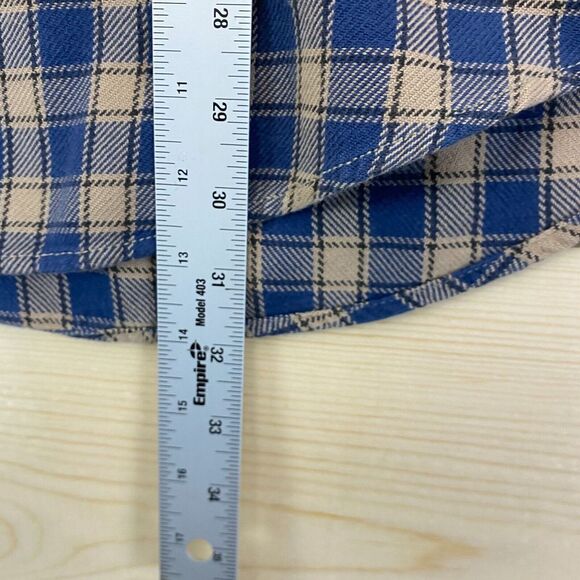 Eddie Bauer Shirt Mens Large Blue Brown Button Up Long Sleeve Plaid Outdoors - Picture 9 of 13